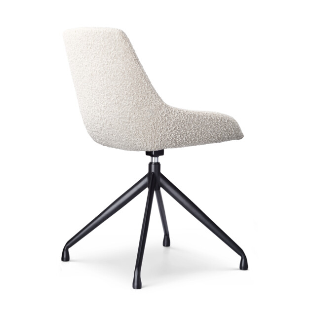 Nolon Nola-isa draaibare eetkamerstoel bouclé zwart onderstel set van 2 2831610 large