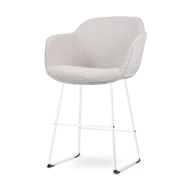 Nolon Nino-mare barkruk bouclé wit onderstel 65 cm 2833440 large