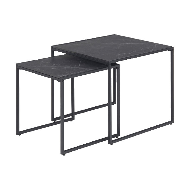 Lisomme Imke salontafel marmerlook antraciet set van 2 2028024 large