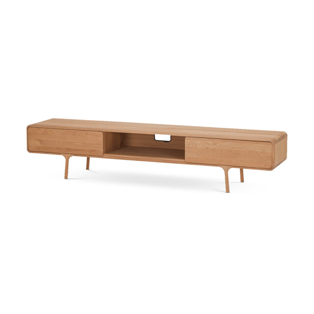 Gazzda Fawn lowboard 2 drawers houten tv meubel naturel 220 x 45 cm 2027169 large