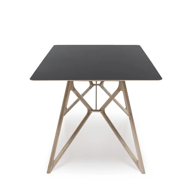 Gazzda Tink table houten eettafel whitewash met linoleum tafelblad nero 160 x 90 cm 2333131 large