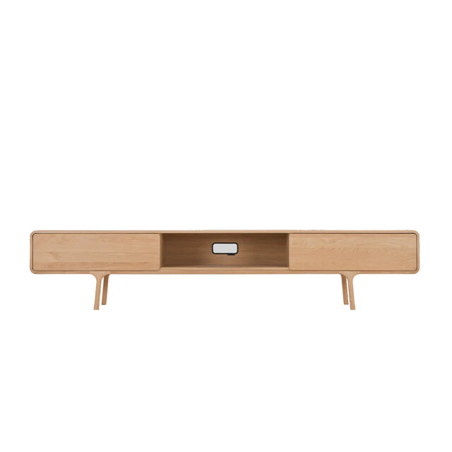 Gazzda Fawn lowboard 2 drawers houten tv meubel naturel 220 x 45 cm 2027169 large