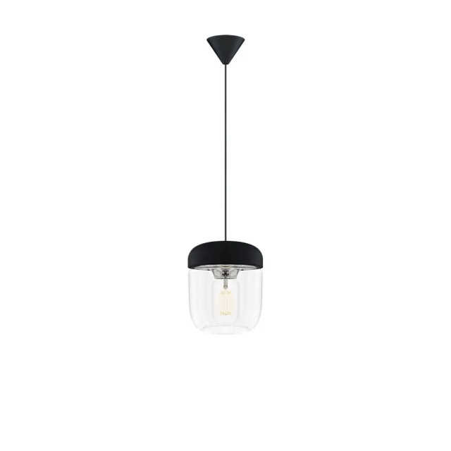 Umage Acorn hanglamp zwart met steel met koordset zwart Ø 14 cm 2027811 large