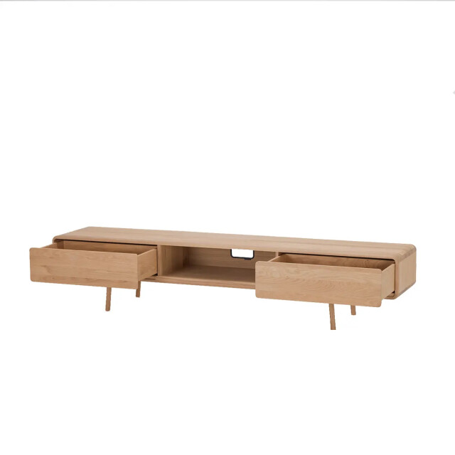Gazzda Fawn lowboard 2 drawers houten tv meubel naturel 220 x 45 cm 2027169 large