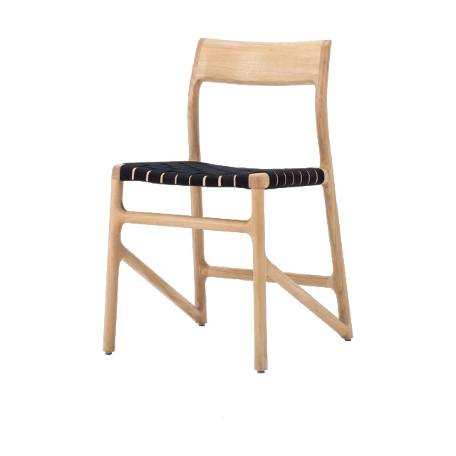 Gazzda Fawn chair houten eetkamerstoel whitewash met cotton webbing black 4555 2041815 large