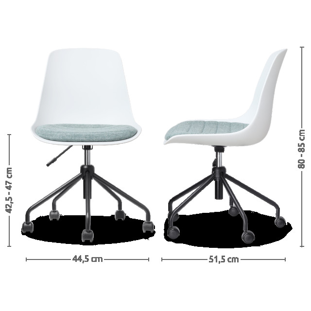 Nolon Nout-liv bureaustoel met zacht groen zitkussen zwart onderstel 2028391 large
