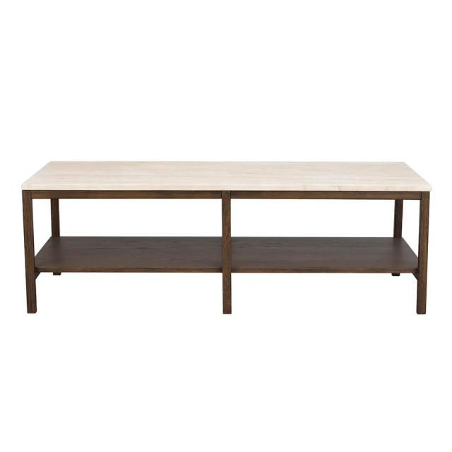 Rowico Home Orwel salontafel met travertin tafelblad donker eiken 140 cm 2430614 large