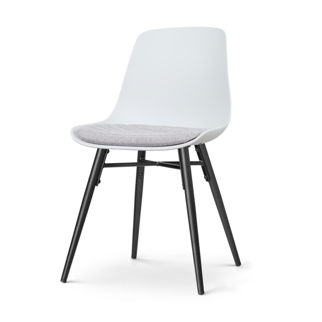 Nolon Nena-liv eetkamerstoel met lichtgrijs zitkussen zwart houten onderstel 2833932 large