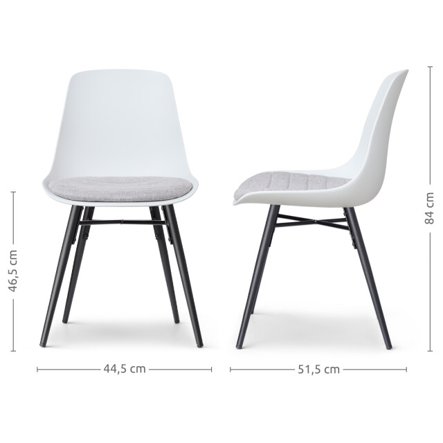 Nolon Nena-liv eetkamerstoel met lichtgrijs zitkussen zwart houten onderstel 2833932 large