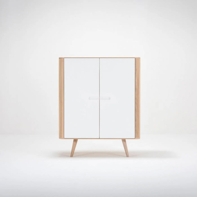 Gazzda Ena cabinet houten opbergkast whitewash 90 x 110 cm 2041991 large