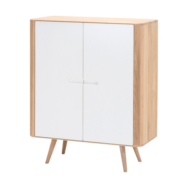 Gazzda Ena cabinet houten opbergkast whitewash 90 x 110 cm 2041991 large