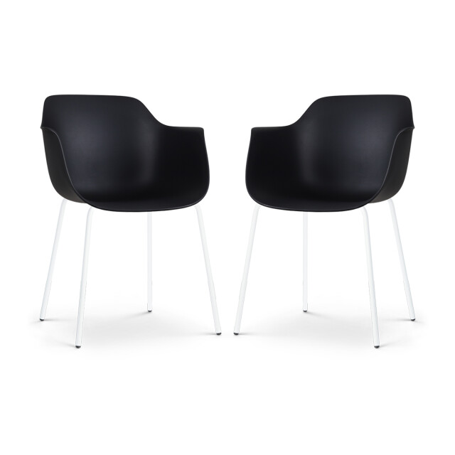 Nolon Nora-puk eetkamerstoel wit onderstel set van 2 2834891 large