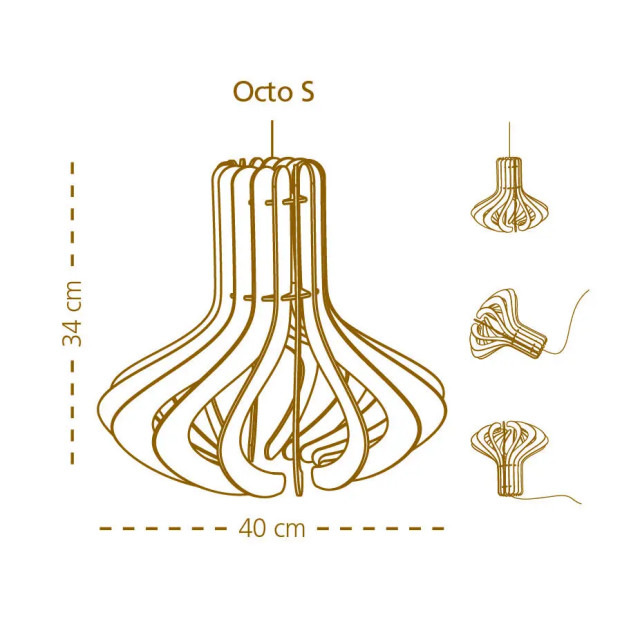 Bomerango Octopus s houten hanglamp small met koordset wit Ø 40 cm 2041793 large