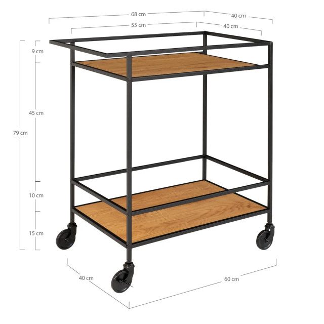 Artichok Flore houten keuken trolley naturel 2028008 large