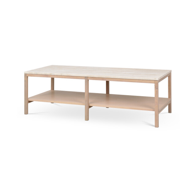 Rowico Home Orwel salontafel met travertin tafelblad whitewash 140 cm 2430613 large