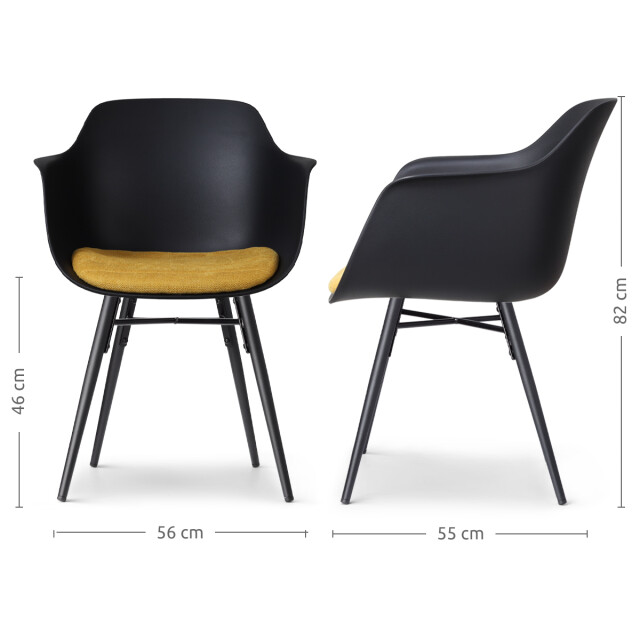 Nolon Nena-liz eetkamerstoel met okergeel zitkussen houten onderstel 2833987 large