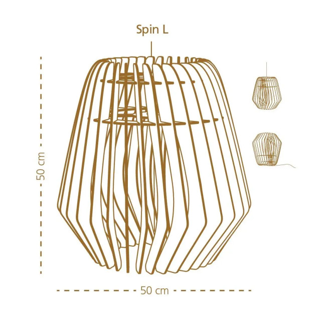 Bomerango Spin l houten hanglamp large met koordset wit Ø 50 cm 2027901 large