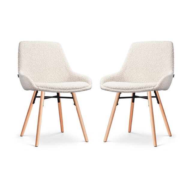 Nolon Nena-isa eetkamerstoel bouclé naturel onderstel set van 2 2831643 large