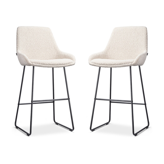 Nolon Nino-isa barkruk bouclé zwart onderstel 75 cm set van 2 2831604 large
