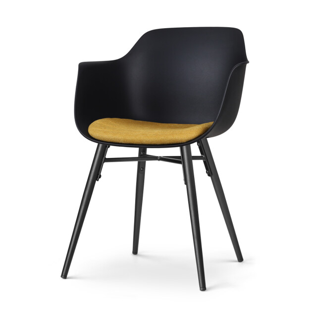 Nolon Nena-liz eetkamerstoel met okergeel zitkussen houten onderstel 2833987 large