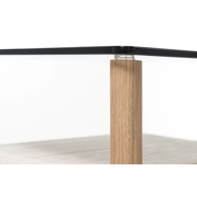 Gazzda Fawn side table houten bijzettafel whitewash met glazen tafelblad grey 42 x 2027982 large