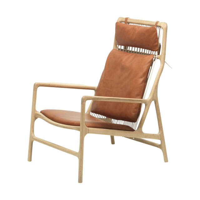Gazzda Dedo lounge chair fauteuil dakar leather whisky 2732 2041628 large