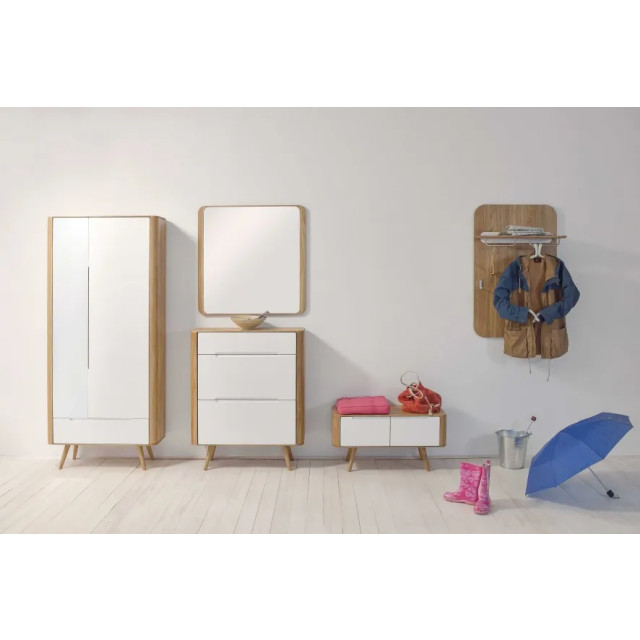Gazzda Ena wardrobe houten garderobekast whitewash 90 x 200 cm 2333100 large