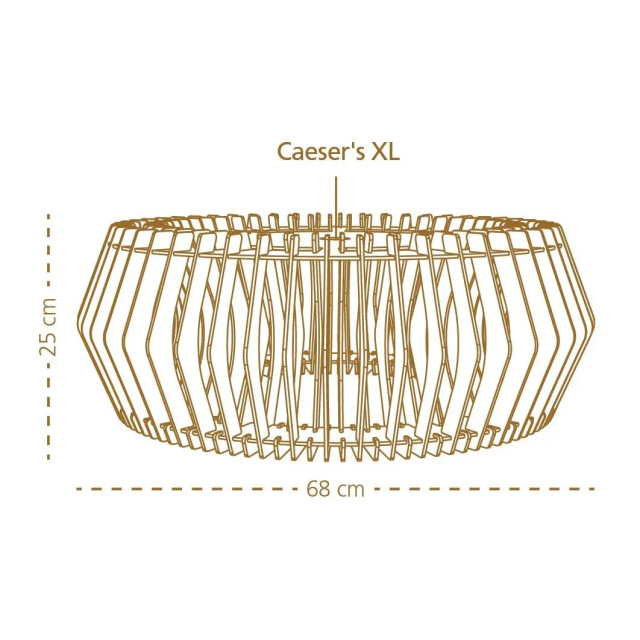 Bomerango Caeser xl houten hanglamp extra large met koordset zwart Ø 68 cm 2027908 large