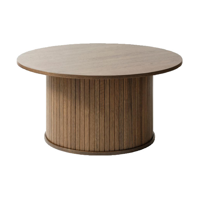 Olivine Lenn houten salontafel gerookt eiken Ø90 cm 2376766 large