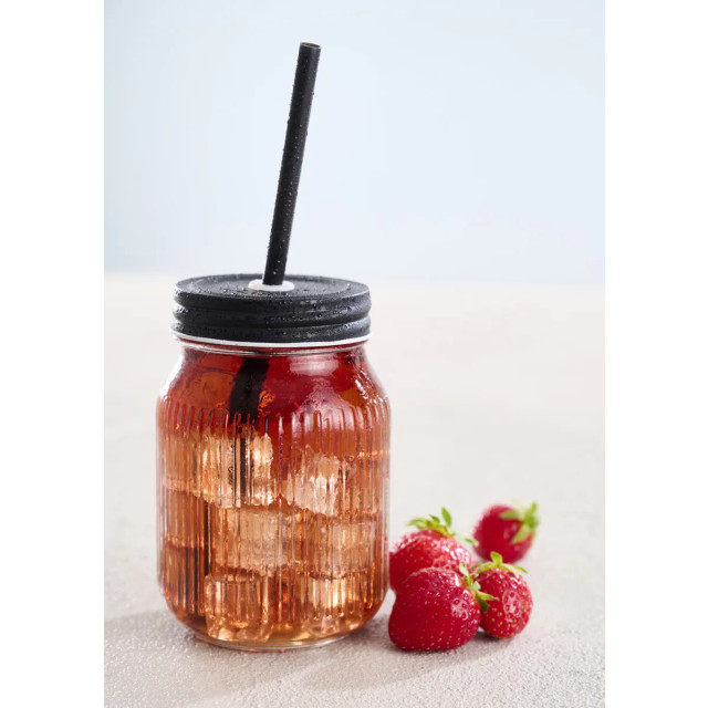 Lisomme Maeve mason jar glas met rietje 450 ml 2163677 large