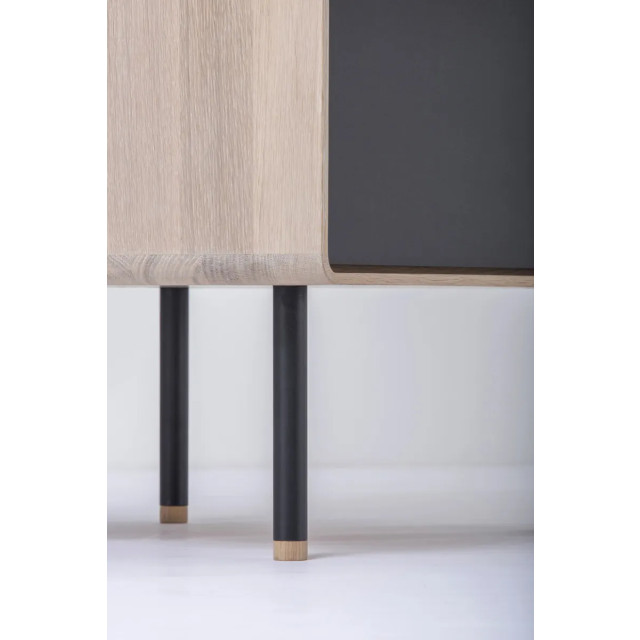 Gazzda Fina drawer houten ladekast linoleum nero whitewash 60 x 100 cm 2027177 large