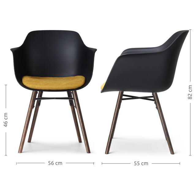 Nolon Nena-liz eetkamerstoel met okergeel zitkussen walnoot houten onderstel 2779782 large