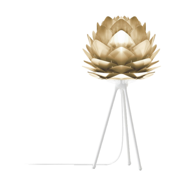 Umage Silvia mini tafellamp brushed brass met tripod wit Ø 32 cm 2027711 large