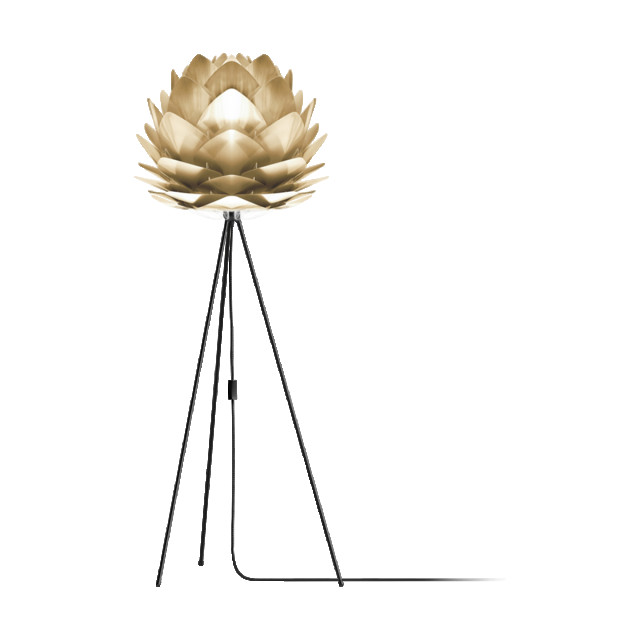 Umage Silvia medium vloerlamp brushed brass met tripod zwart Ø 50 cm 2029757 large