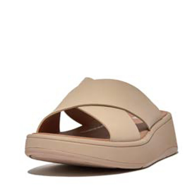 FitFlop F-mode leather flatform cross slides FW5 large