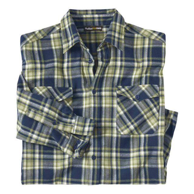 Atlas For Men Heren geruit flannel shirt UTAF250_bluegreen large