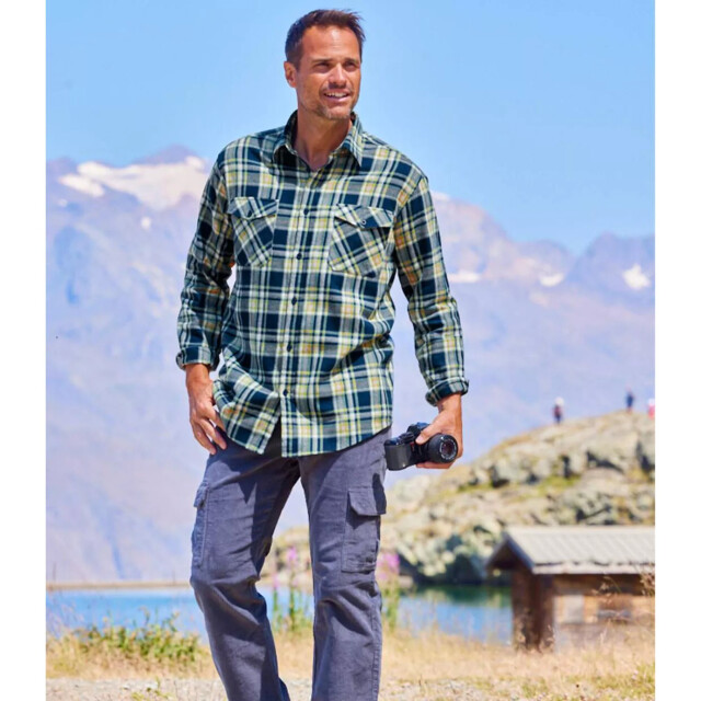 Atlas For Men Heren geruit flannel shirt UTAF250_bluegreen large