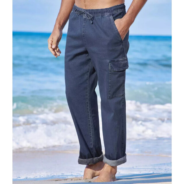 Atlas For Men Heren elastische taille casual jeans (set van 2) UTAF568_greyblue large
