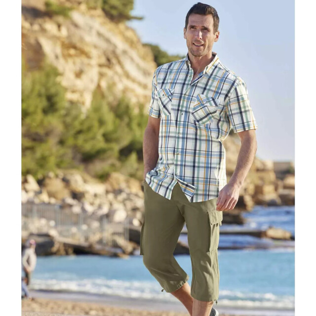 Atlas For Men Heren microvezel cropped cargo broek UTAF530_khaki large