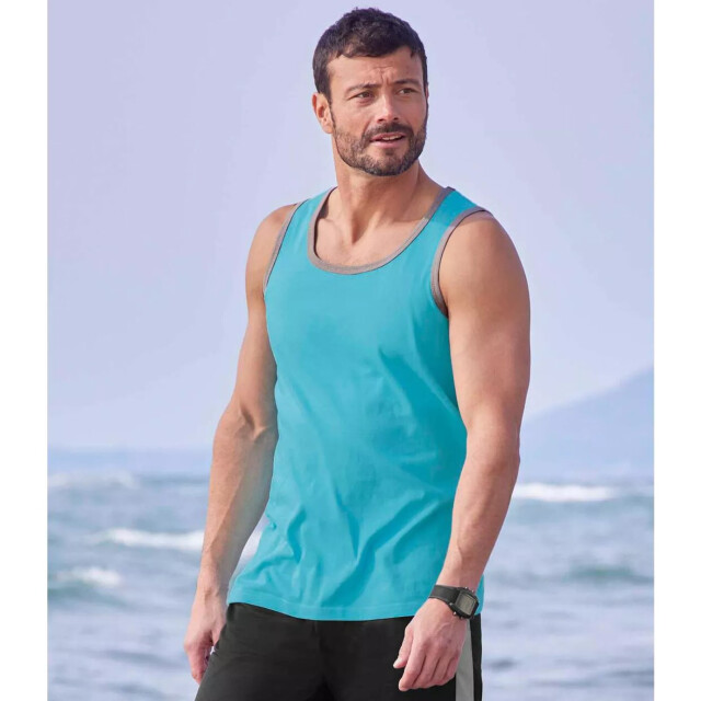 Atlas For Men Katoenen herenvest (pack of 3) UTAF343_blacklimegreenturquoise large