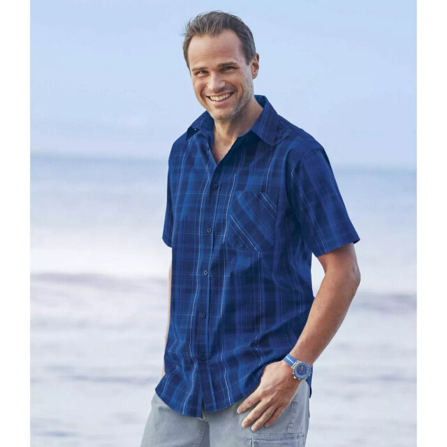 Atlas For Men Heren geruit overhemd UTAF167_blue large