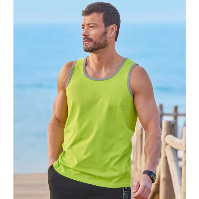 Atlas For Men Katoenen herenvest (pack of 3) UTAF343_blacklimegreenturquoise large