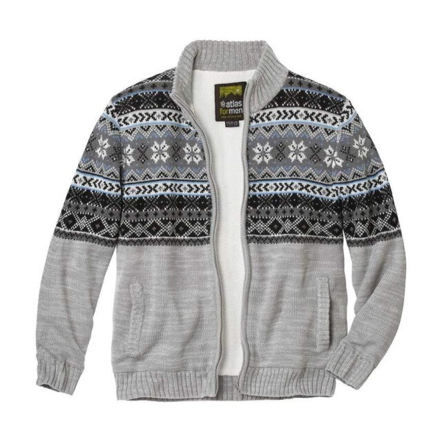 Atlas For Men Heren sherpa gevoerde gebreide jas UTAF1735_mottledgrey large