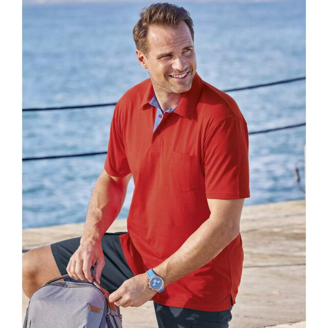 Atlas For Men Herenpolo met korte mouwen (5-pack) UTAF120_whiteredblueturquoisedarkgrey large