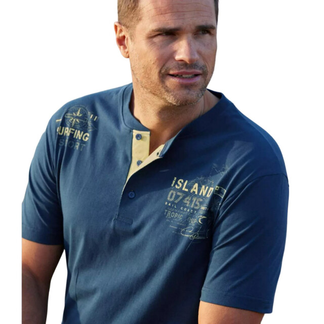 Atlas For Men Heren-t-shirt met knoopsluiting (set van 2) UTAF1267_yellownavy large