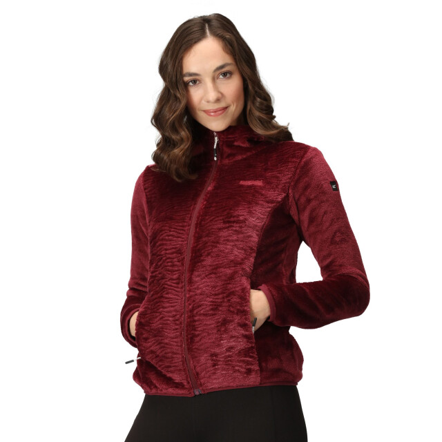 Regatta Dames julissa iii fluffy full zip fleecejack UTRG9049_burgundy large