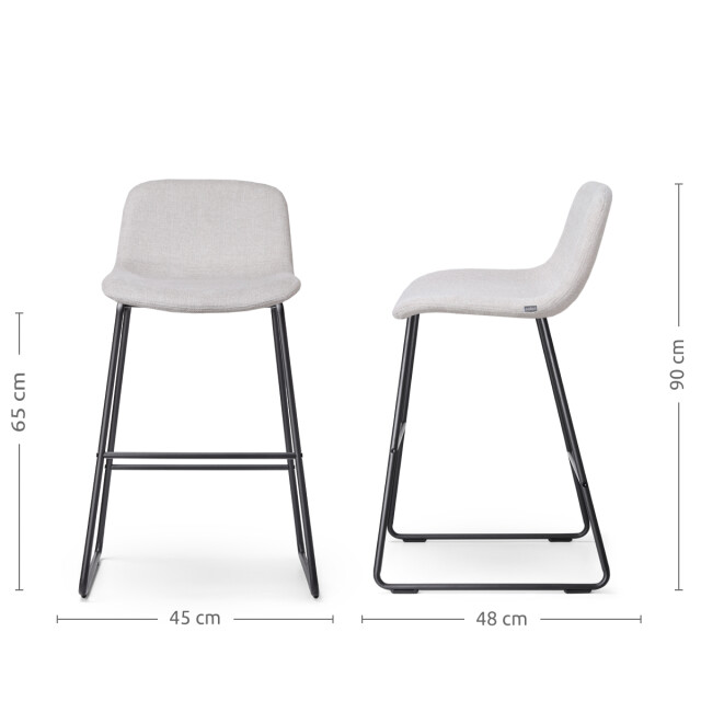 Nolon Nino-mats barkruk zwart onderstel 65 cm set van 2 2848507 large