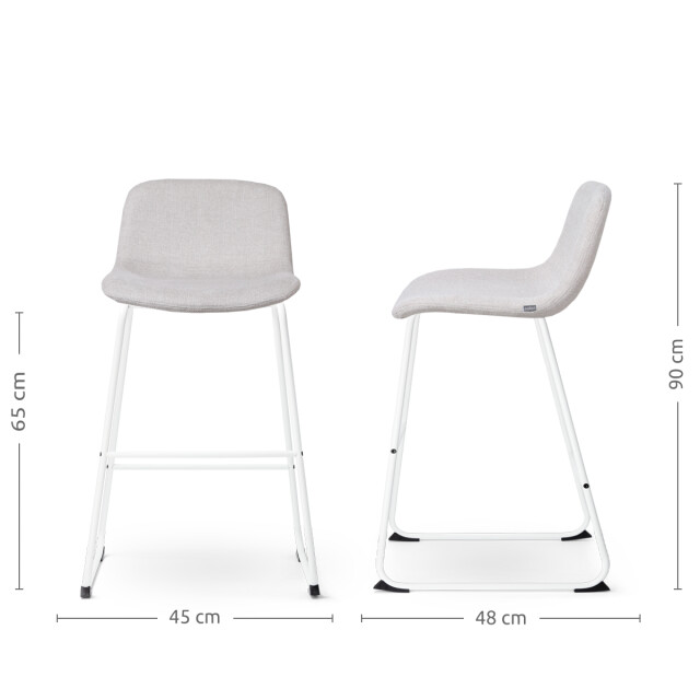 Nolon Nino-mats barkruk wit onderstel 65 cm set van 2 2833517 large