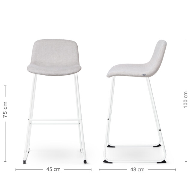 Nolon Nino-mats barkruk wit onderstel 75 cm set van 2 2833520 large
