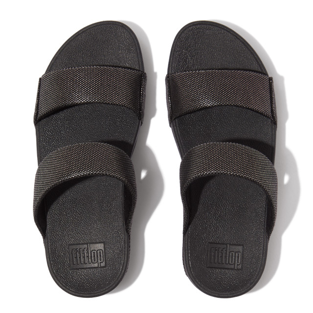 FitFlop Lulu glitz-canvas slides HR2 large